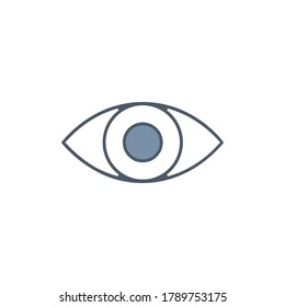 Icono de visión ocular, signo de visión del globo ocular. símbolo de visión. Ilustración vectorial de acciones aislada