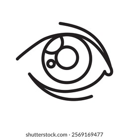 Eye sight icon. Isolated line illustration of human eye with lens, vision, ophthalmology and visual health. Perfect for medical, healthcare, educational, web applications design.