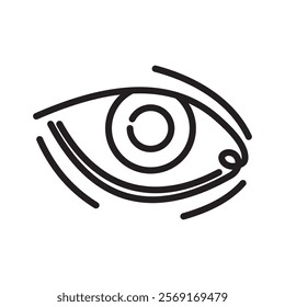 Eye sight icon. Isolated line illustration of human eye with lens, vision, ophthalmology and visual health. Perfect for medical, healthcare, educational, web applications design.