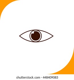 Eye sign. Brown icon on white background