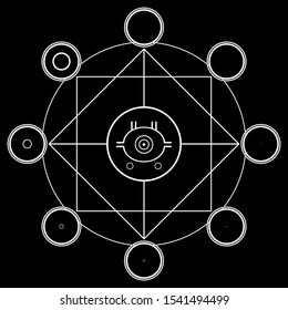 Eye sign  and circle abstract shape pattern suitable for skill effect materials in game development, Vector EPS.10