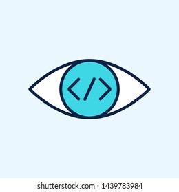 Eye sign with coding symbol