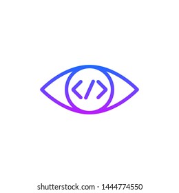 Eye sign with coding symbol
