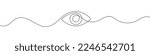 Eye sign in continuous line drawing style. Line art of human eye sign. Vector illustration. Abstract background