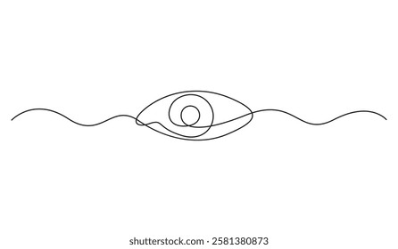 Eye sign in continuous single line drawing style. Line art of human eye sign. Vector illustration