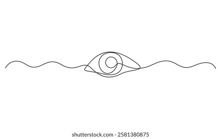 Eye sign in continuous single line drawing style. Line art of human eye sign. Vector illustration