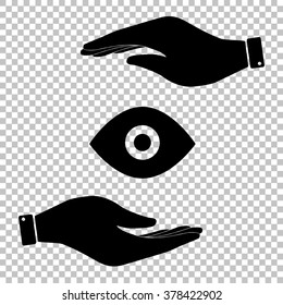 Eye sign. Flat style icon vector illustration.