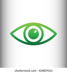 Eye sign. Green gradient icon