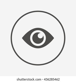 Eye sign icon. Publish content button. Simple design open eye symbol. Vector