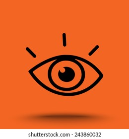Eye sign icon, vector illustration. Flat design style