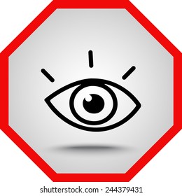 Eye sign icon, vector illustration. Flat design style
