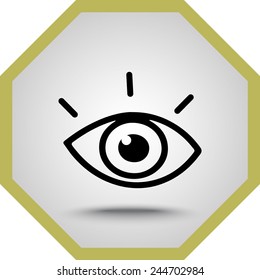 Eye sign icon, vector illustration. Flat design style