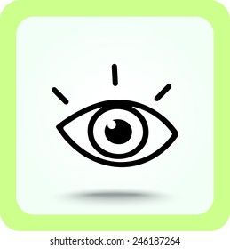Eye sign icon, vector illustration. Flat design style