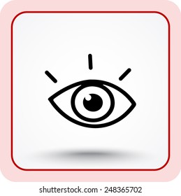 Eye sign icon, vector illustration. Flat design style