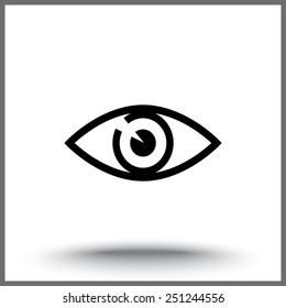 Eye sign icon, vector illustration. Flat design style