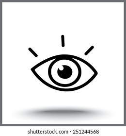 Eye sign icon, vector illustration. Flat design style