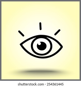Eye sign icon, vector illustration. Flat design style