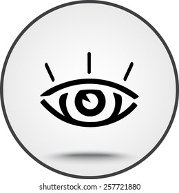 Eye sign icon, vector illustration. Flat design style 
