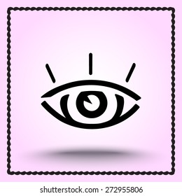 Eye sign icon, vector illustration. Flat design style 