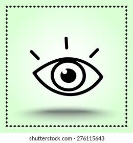 Eye sign icon, vector illustration. Flat design style