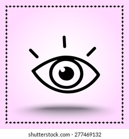 Eye sign icon, vector illustration. Flat design style