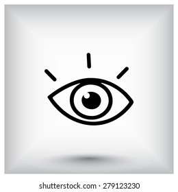 Eye sign icon, vector illustration. Flat design style