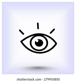 Eye sign icon, vector illustration. Flat design style