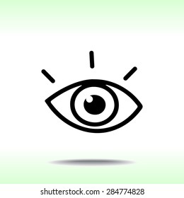 Eye sign icon, vector illustration. Flat design style