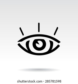 Eye sign icon, vector illustration. Flat design style 