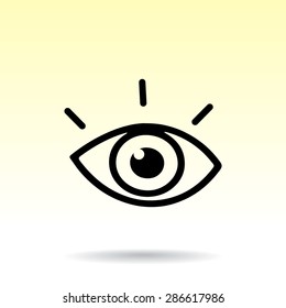 Eye sign icon, vector illustration. Flat design style