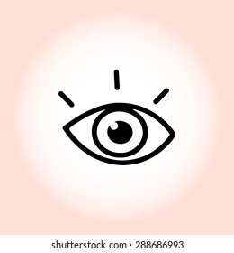 Eye sign icon, vector illustration. Flat design style
