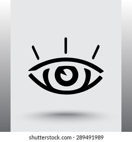 Eye sign icon, vector illustration. Flat design style 