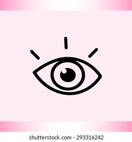 Eye sign icon, vector illustration. Flat design style