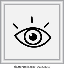 Eye sign icon, vector illustration. Flat design style