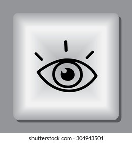 Eye sign icon, vector illustration. Flat design style