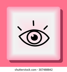 Eye sign icon, vector illustration. Flat design style