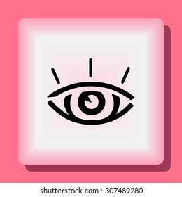 Eye sign icon, vector illustration. Flat design style 