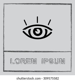 Eye sign icon, vector illustration. Flat design style 