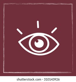 Eye sign icon, vector illustration. Flat design style