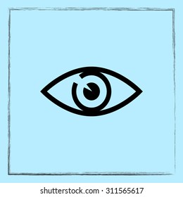 Eye sign icon, vector illustration. Flat design style