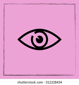 Eye sign icon, vector illustration. Flat design style