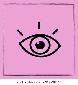 Eye sign icon, vector illustration. Flat design style