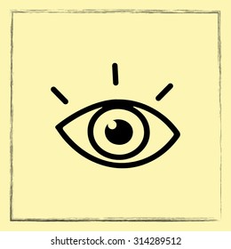 Eye sign icon, vector illustration. Flat design style