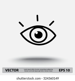 Eye sign icon, vector illustration. Flat design style