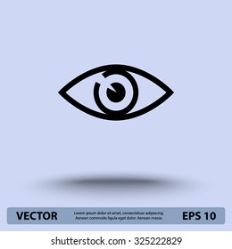 Eye sign icon, vector illustration. Flat design style