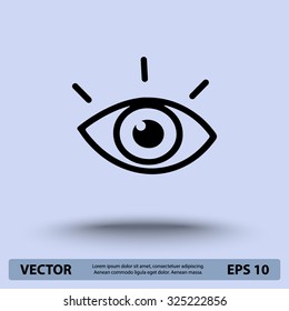 Eye sign icon, vector illustration. Flat design style