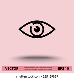 Eye sign icon, vector illustration. Flat design style
