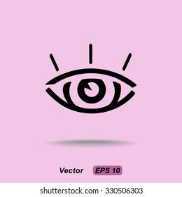 Eye sign icon, vector illustration. Flat design style 