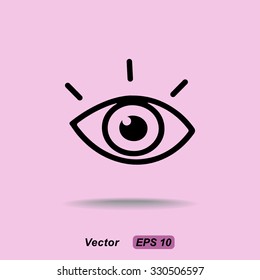 Eye sign icon, vector illustration. Flat design style