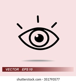 Eye sign icon, vector illustration. Flat design style